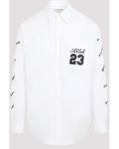 Off-White c/o Virgil Abloh White Black 23 Logo Heavycot Cotton Overshirt