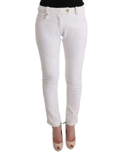 Ermanno Scervino Cotton Slim Fit Trouser White Sig30310