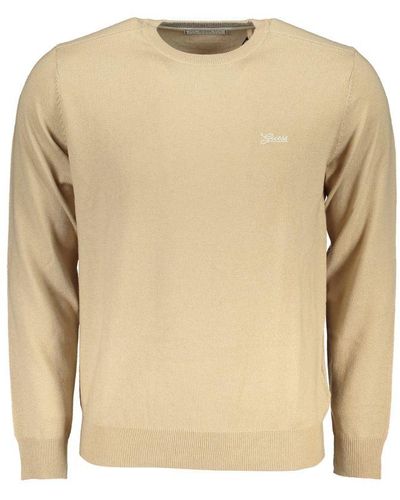 Guess Chic Crew Neck Embroidered Jumper - Natural