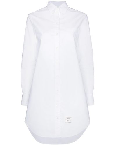 Thom Browne Rwb-stripe Mini Shirtdress - 38 White