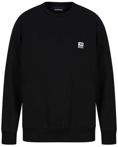 DIESEL Sleek Black Cotton Blend Sweatshirt With Logo