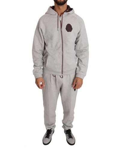 Billionaire Italian Couture Hoodie Tracksuit Gray Bil1020