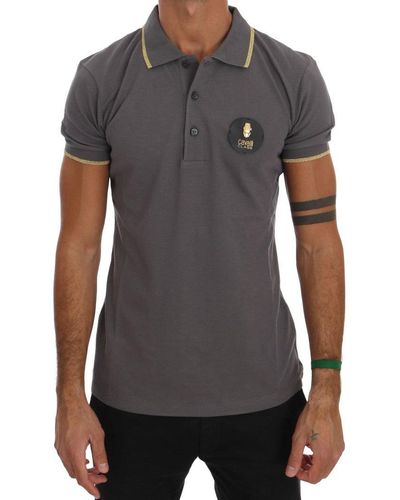 Roberto Cavalli Elegant Cotton Polo Shirt - Grey
