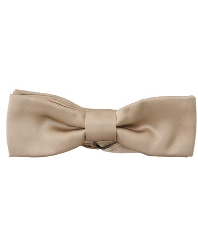 Dolce & Gabbana Solid 100% Silk Adjustable Neck Papillon Tie - Black