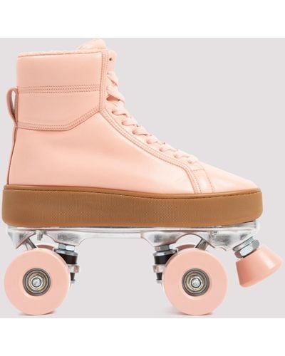 Bottega Veneta Peach Quilt Leather Roller Skates - Pink