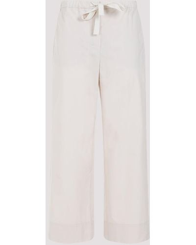 MAX MARA'S Blue Mare Cotton Argento Popeline Trousers - White
