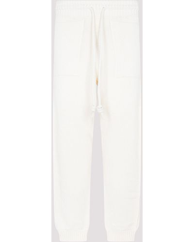Off-White c/o Virgil Abloh Beige Cotton 3d Diag Knit Trousers - White
