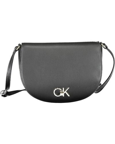Calvin Klein Elegant Twist Lock Adjustable Shoulder Bag - Black