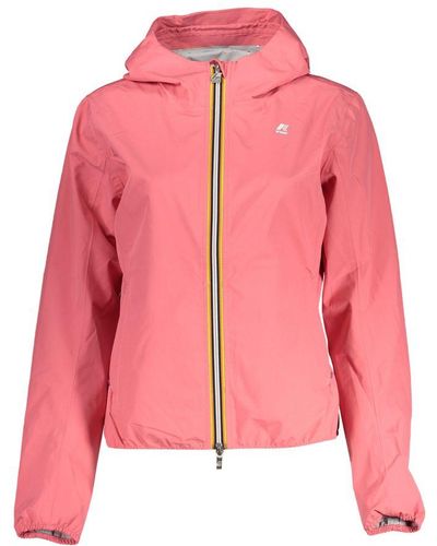 K-Way Elegant Waterproof Hooded Sports Jacket - Pink