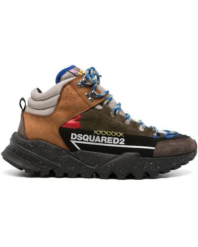 DSquared² Panelled Hiking Boots - Brown