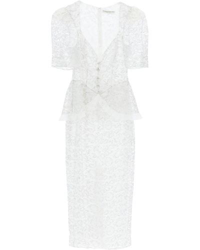 Alessandra Rich Lurex Lace Dress For - White