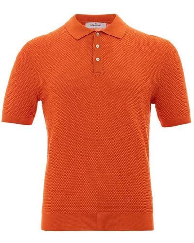 Gran Sasso Cotton Polo Shirt - Orange