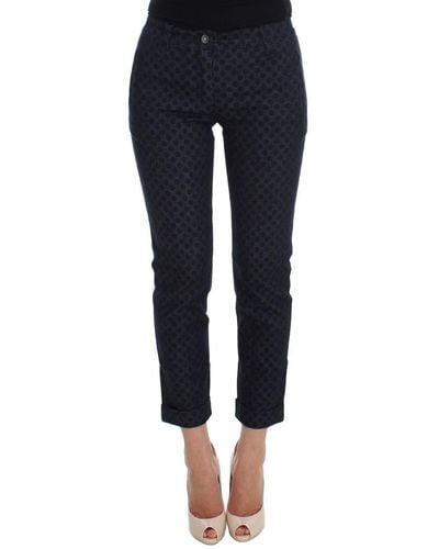 Dolce & Gabbana Chic Polka Dotted Capris Jeans - Blue