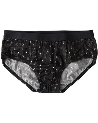 Dolce & Gabbana Black Dotted Cotton Brandon Briefs Underwear