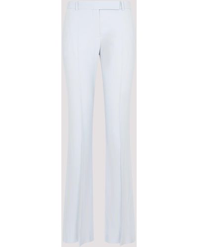 Alexander McQueen Spring Blue Narrow Bootcut Trousers - White