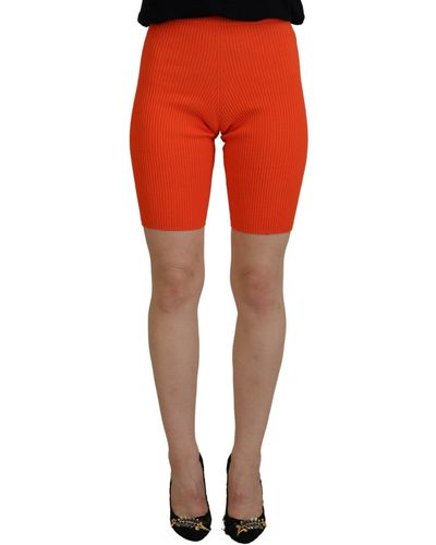DSquared² Orange Viscose Mid Waist Slim Fit Bermuda Shorts - Red
