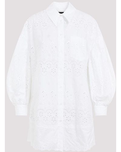 Simone Rocha Drop Signature Short Sleeves Shirt Dress - White