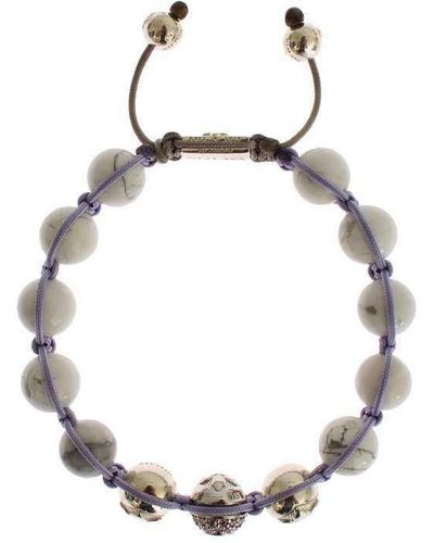 Nialaya Purple Cz Howlite 925 Silver Bracelet - Metallic