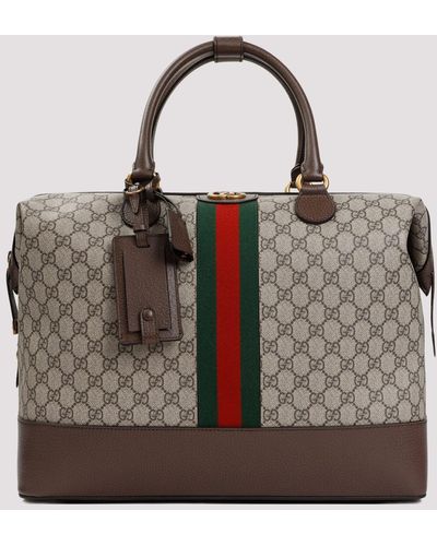Gucci Beige Ebony GG Textile Supreme Duffle - Brown