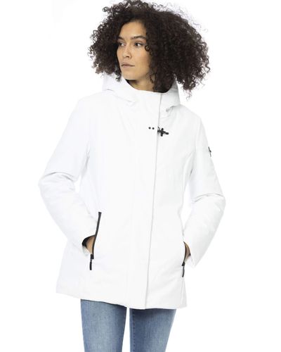 Baldinini Sleek Down Jacket With Adjustable Hood - White