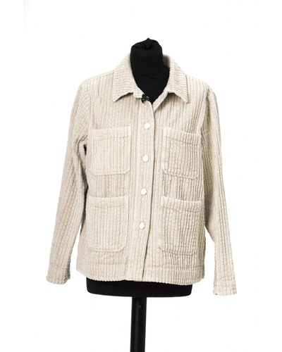 Jacob Cohen Elegant Wide Ribbed Cotton Jacket - Natural