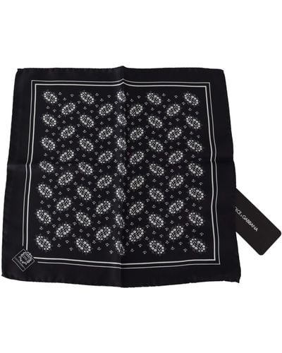 Dolce & Gabbana Elegant Silk Patterned Pocket Square - Black