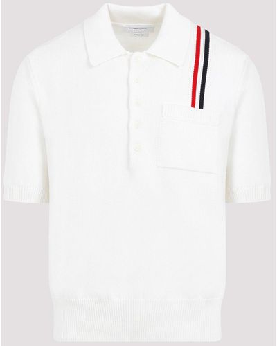 Thom Browne White Ss Cotton Polo