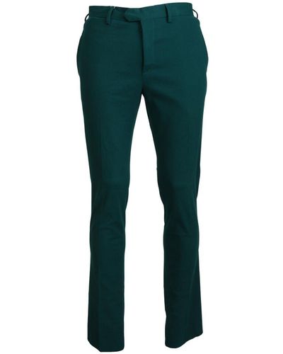 Bencivenga Green Straight Fitformal Trousers Trousers