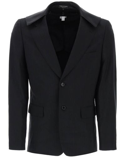 Comme des Garçons Comme Des Garcons Homme Plus Satin Collar Blazer With Eight - Black