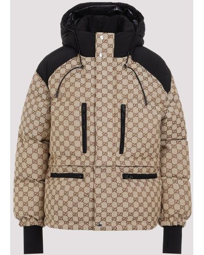 Gucci Camel Ebony Padded GG Cotton Bomber - Brown