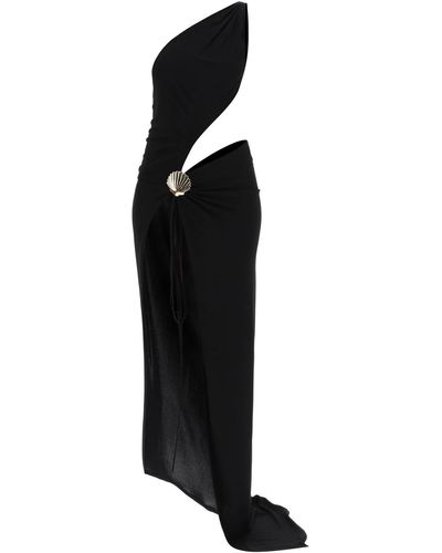 DSquared² One-Shoulder Long Dress With - Black