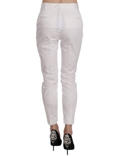 Dolce & Gabbana Dolce Gabbana High Waist Skinny Cropped Trouser Trousers - White