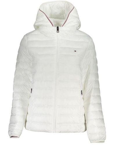 Tommy Hilfiger Chic Water-Repellent Jacket With Hood - White