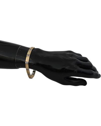 Dolce & Gabbana Silver & Gold Brass Two Tone Designer Link Bracelet - Black