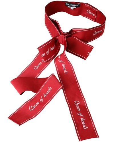 Dolce & Gabbana Polyester Queen Of Heart Belt - Red