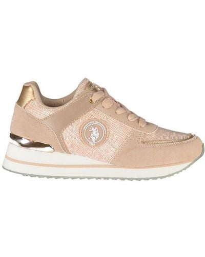 U.S. POLO ASSN. Chic Lace-Up Sneakers With Contrast Details - Pink