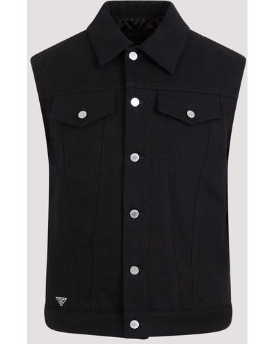 Prada Black Denim Cotton Vest