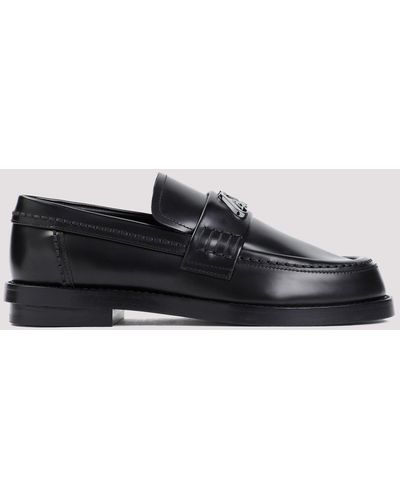 Alexander McQueen Black Brushed Leather Loafers