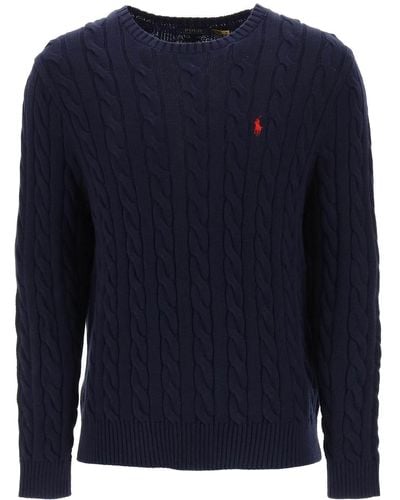 Polo Ralph Lauren Crew-neck Sweater In Cotton Knit - Blue