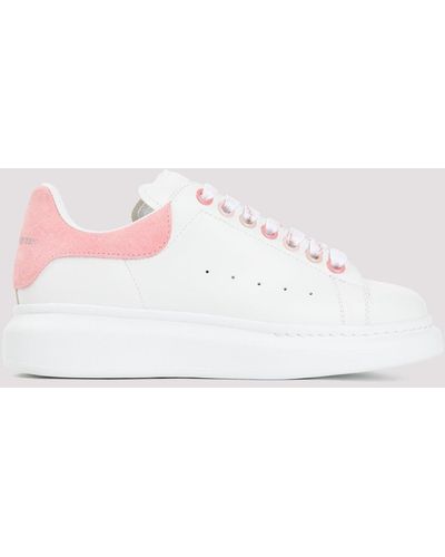 Alexander McQueen White Calf Leather Trainers - Pink