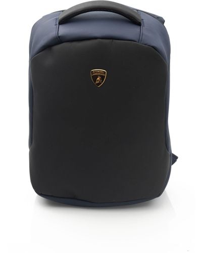 Automobili Lamborghini Sleek Backpack With Signature Logo Detail - Black