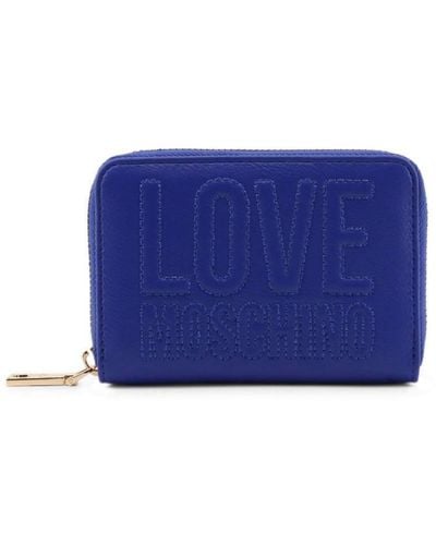 Love Moschino Embossed-logo Zip-up Purse - Blue