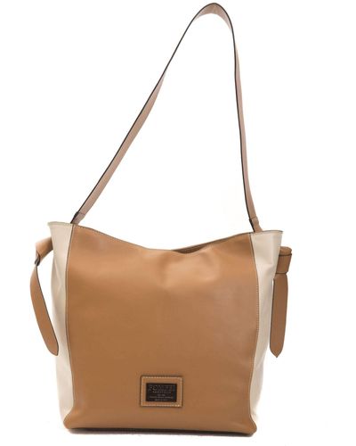 Pompei Donatella Beige Cuoio Shoulder Bag One Size - Brown