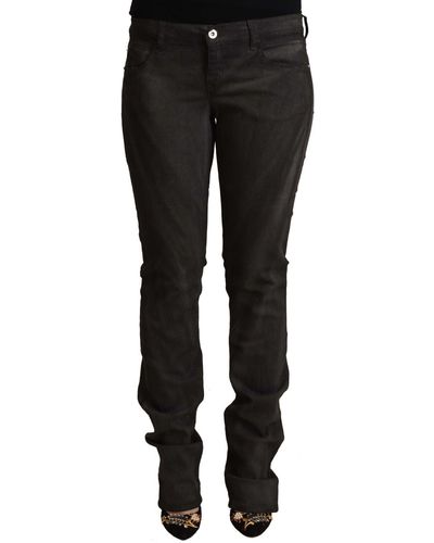 CoSTUME NATIONAL Black Cotton Mid Waist Skinny Trousers