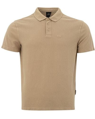 Armani Exchange Cotton Polo Shirt - Natural