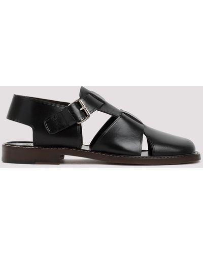 Lemaire Black Leather Fisherman Sandals