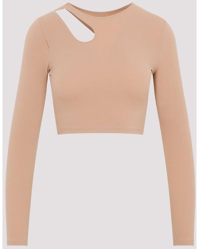 Wolford Almond Beige Warm Up Long Sleeves Top - White