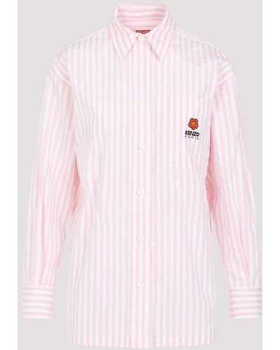 KENZO Rose Clair Boke 2.0 Oversized Cotton Shirt - Pink