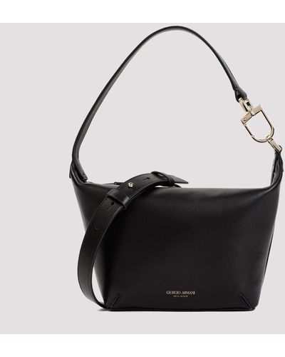 Giorgio Armani Black Nappa Lamb Leather Handbag