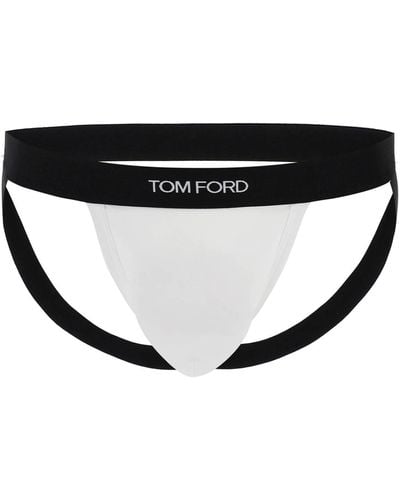 Tom Ford Logo Band Jockstrap With Slip - Black